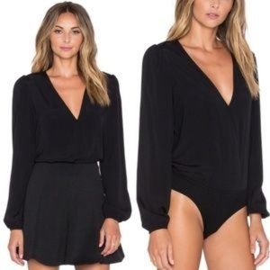Lovers & Friends Black Long Sleeve Bodysuit